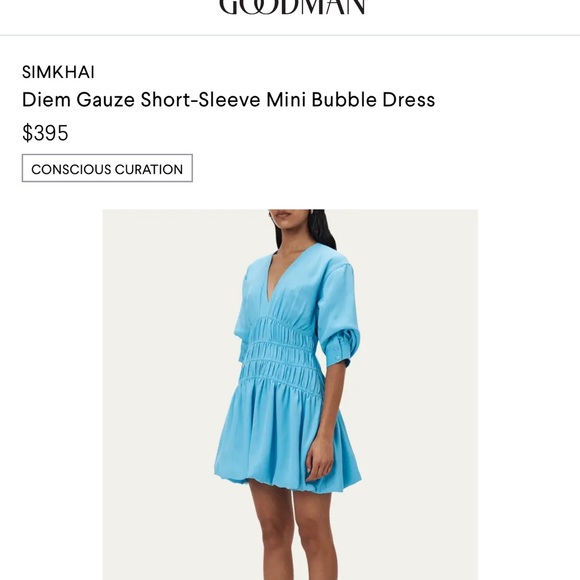 SIMKHAI $395 Diem Gauze Short-Sleeve Mini Bubble Dress - Picture 4 of 5